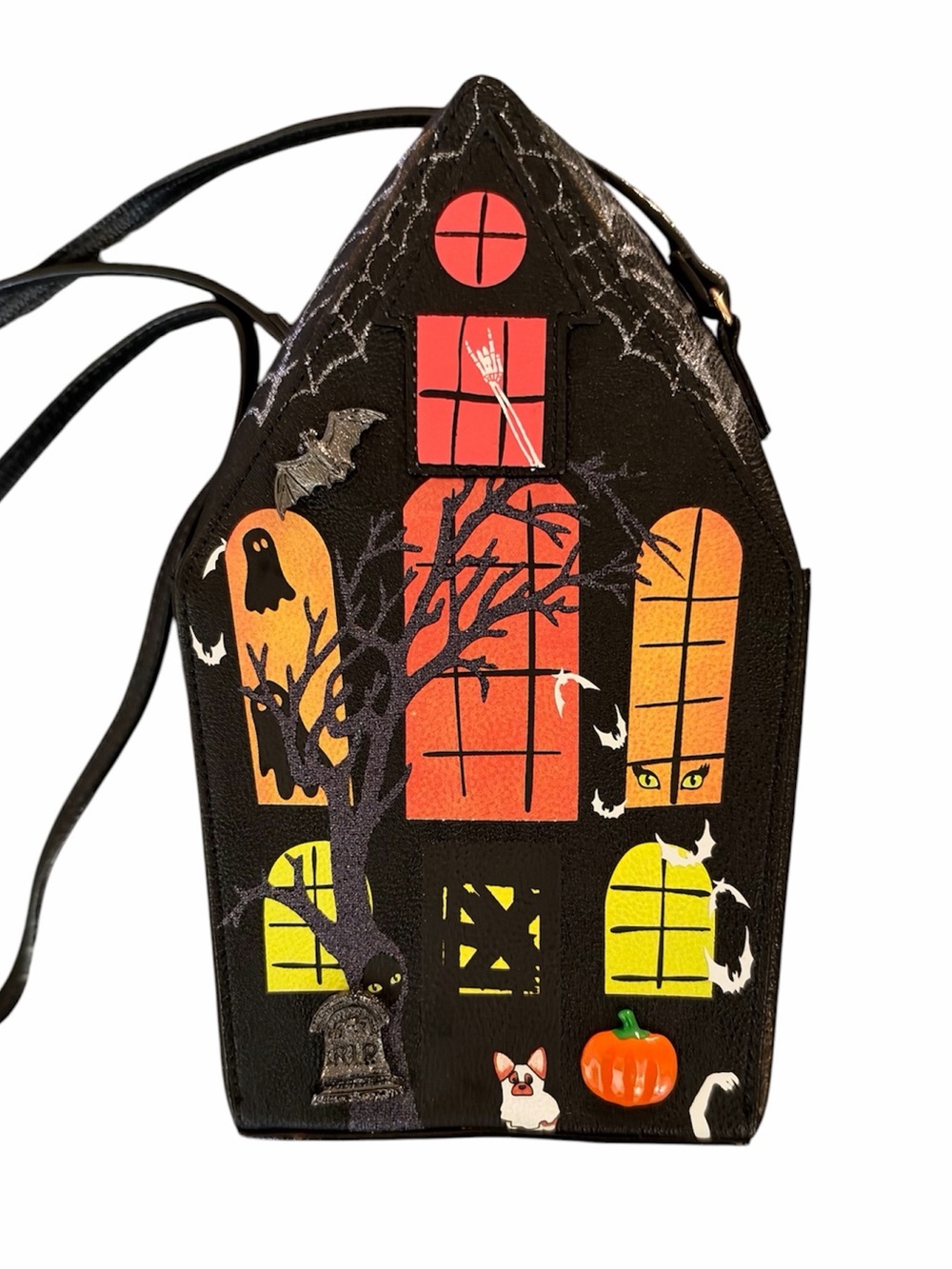 Betsey Johnson Scary Stories Halloween Haunted House Kitsch Crossbody Bag Purse